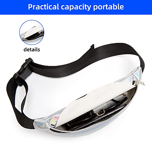HASTHIP Waist Bag Ladies Outdoor Sports Lightweight Waist Bag for Running Silver HASTHIP Waist Bag Ladies Outdoor Sports Lightweight Waist Bag for Running Silver